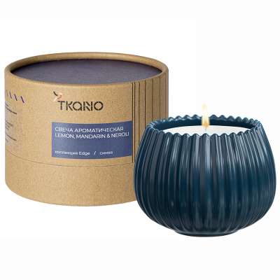 Свеча ароматическая lemon, mandarin &amp; neroli из коллекции edge, синий, 30 ч Tkano TK23-ARO0003