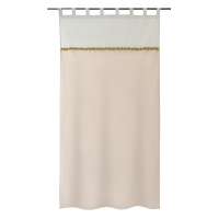 Штора из хлопка с помпонами бежево-серого цвета из коллекции essential, 150х290 см Tkano TK23-CUR0002