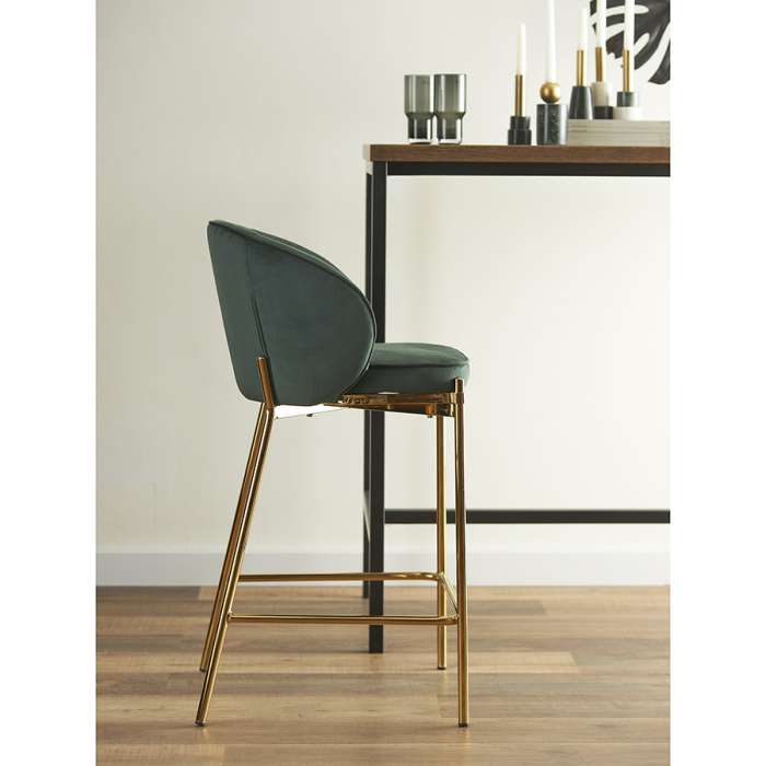 Стул полубарный coral, велюр, темно-зеленый Bergenson Bjorn BB0000703