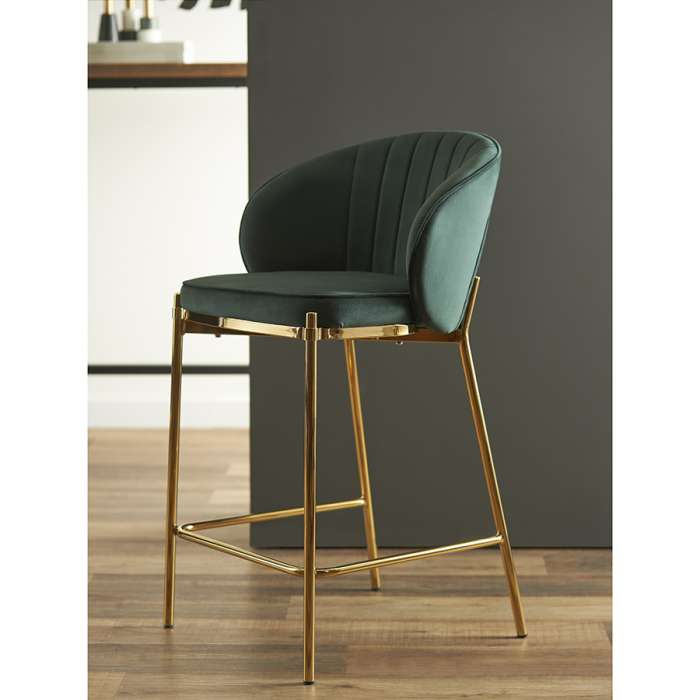 Стул полубарный coral, велюр, темно-зеленый Bergenson Bjorn BB0000703