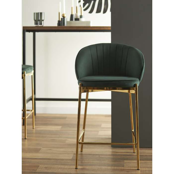 Стул полубарный coral, велюр, темно-зеленый Bergenson Bjorn BB0000703