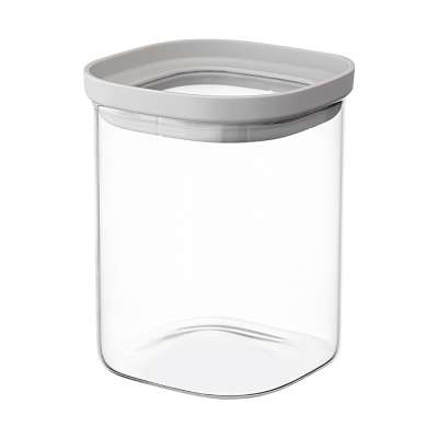 Банка для хранения стеклянная с крышкой, 1 л, светло-серая Smart Solutions SS0000233