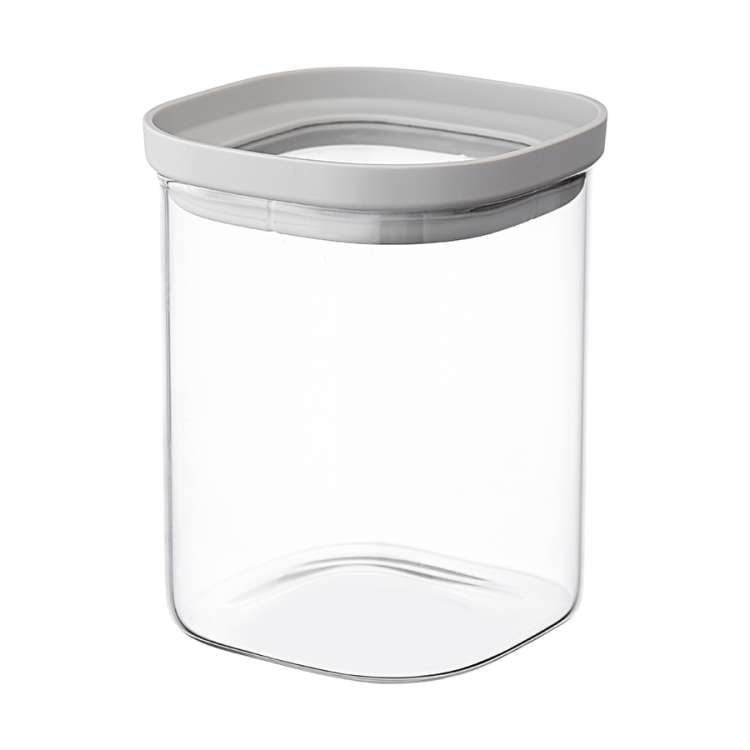 Банка для хранения стеклянная с крышкой, 1 л, светло-серая Smart Solutions SS0000233