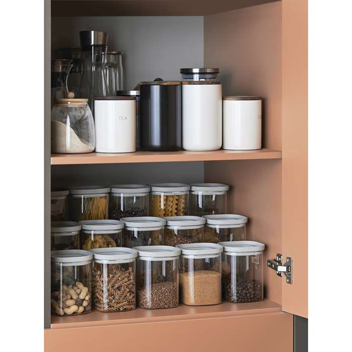 Банка для хранения стеклянная с крышкой, 1 л, светло-серая Smart Solutions SS0000233