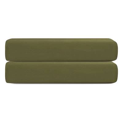Простыня на резинке из сатина из коллекции meditation, olive, 180х200х30 см Tkano TK24-FS0038