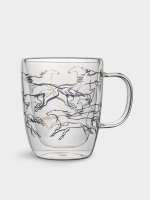 Кружка, 370 мл, стекло Б, золотистая, Кони, Wind-Horse ANNA LAFARG ANLAF-KH25082