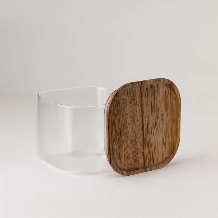 Банка для хранения квадратная glass acacia, 600 мл Smart Solutions SS0000346