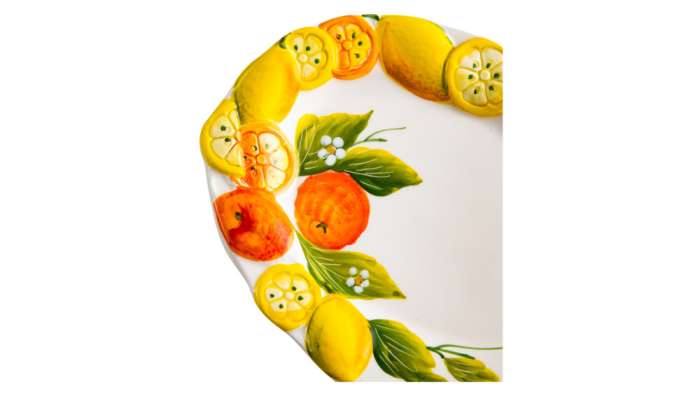 Блюдо овальное Лимоны и апельсины 22х12 см, керамика EDELWEISS EDW-368G