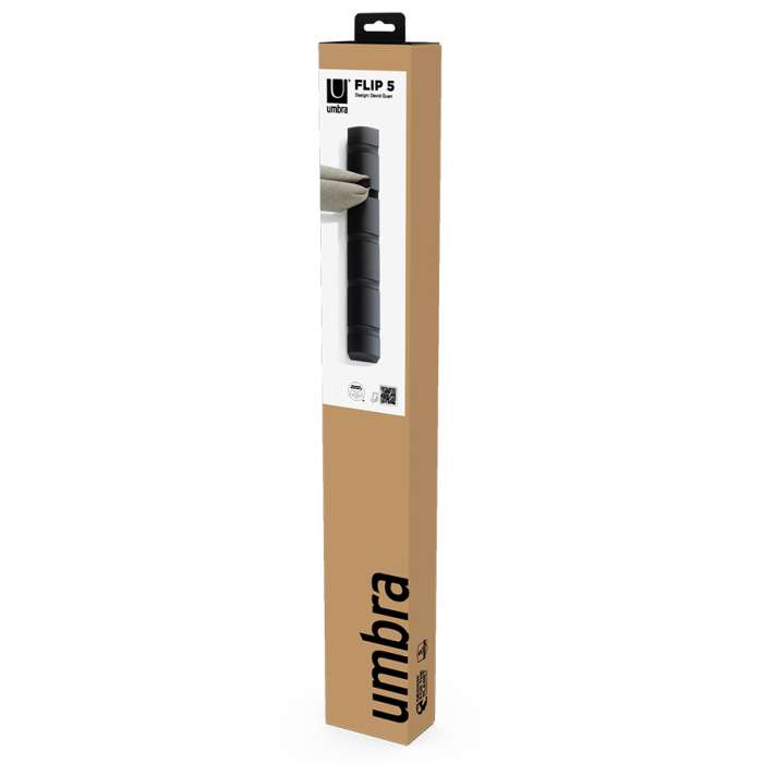 Вешалка настенная flip, 50,8 см, 5 крючков, черная UMBRA 318850-040