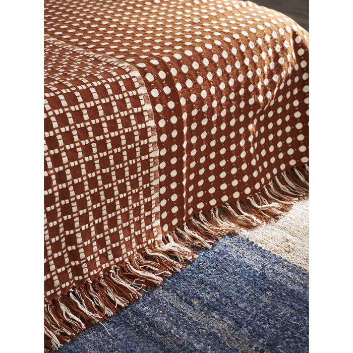 Покрывало из хлопка polka dots карамельного цвета из коллекции essential, 180х250 см Tkano TK23-BS0010