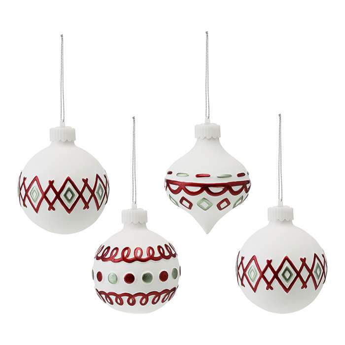 Набор ёлочных украшений с подсветкой festive embroidery из коллекции new year essential, 4 шт. Tkano TK24-NY_DEC0023