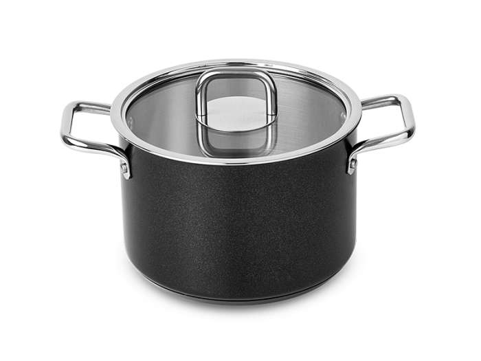 Глубокая кастрюля 6,7л (24см) COMFORT GLASS BLACK SILAMPOS 63212JWR6624100