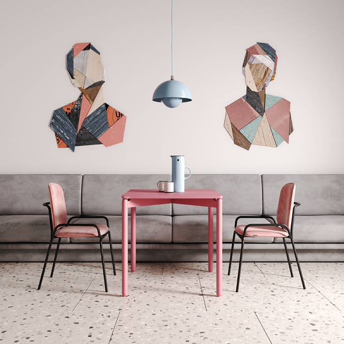 Стул ror, double frame, велюр, черный/розовый LATITUDE RORCH2FRBKVLRPK