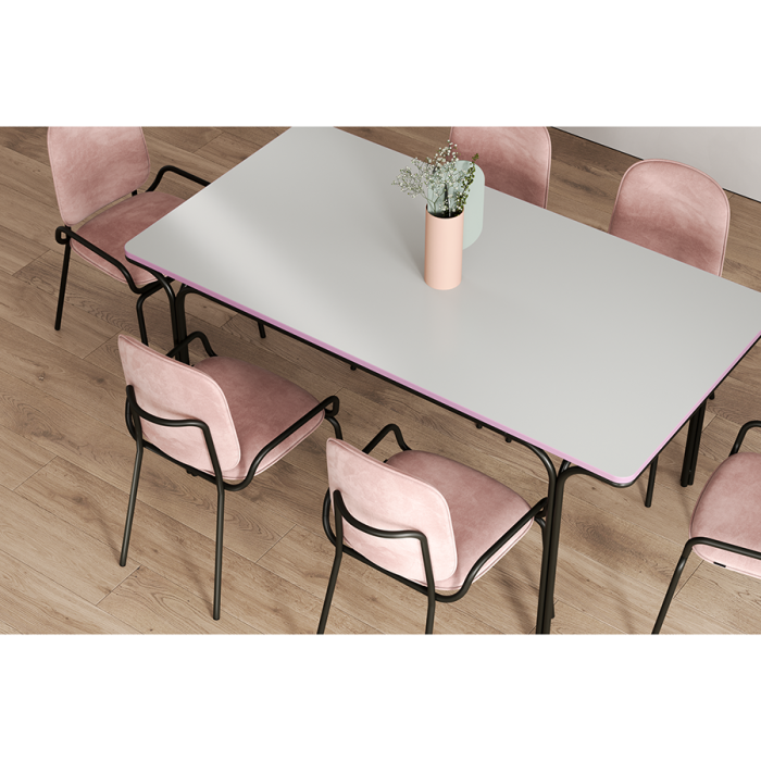 Стул ror, double frame, велюр, черный/розовый LATITUDE RORCH2FRBKVLRPK