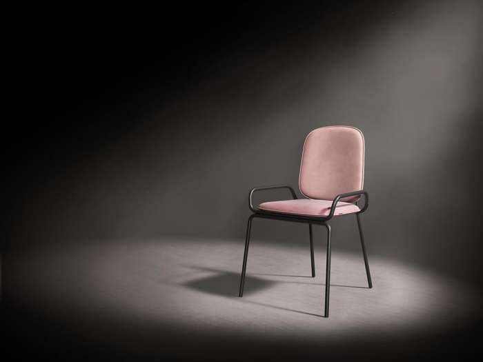 Стул ror, double frame, велюр, черный/розовый LATITUDE RORCH2FRBKVLRPK