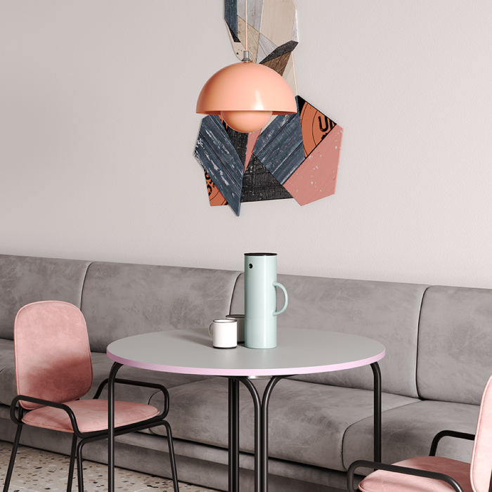 Стул ror, double frame, велюр, черный/розовый LATITUDE RORCH2FRBKVLRPK