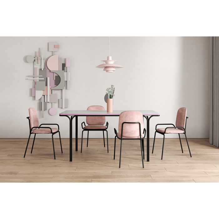 Стул ror, double frame, велюр, черный/розовый LATITUDE RORCH2FRBKVLRPK