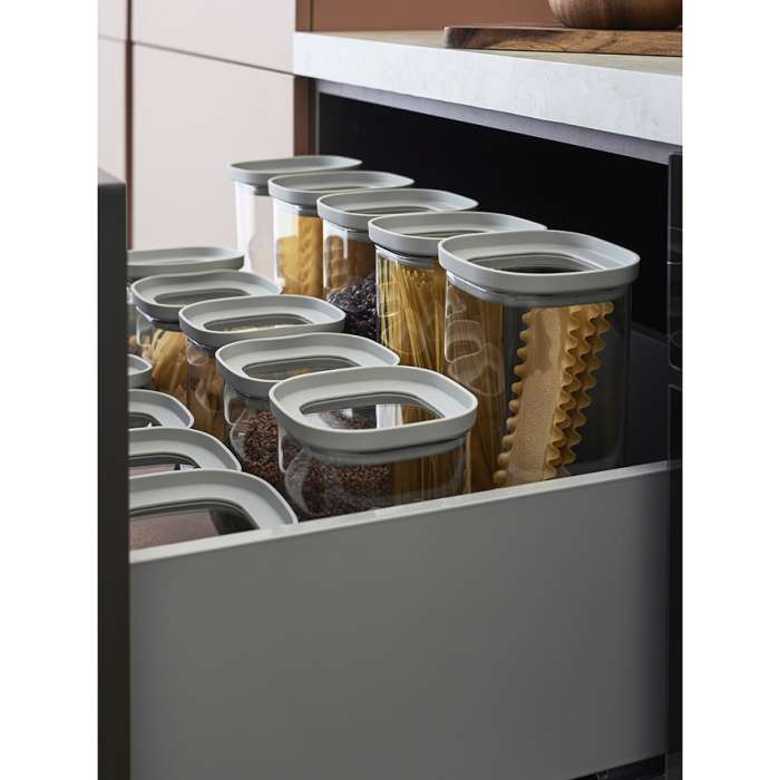 Банка для хранения стеклянная с крышкой, 1,5 л, светло-серая Smart Solutions SS0000234