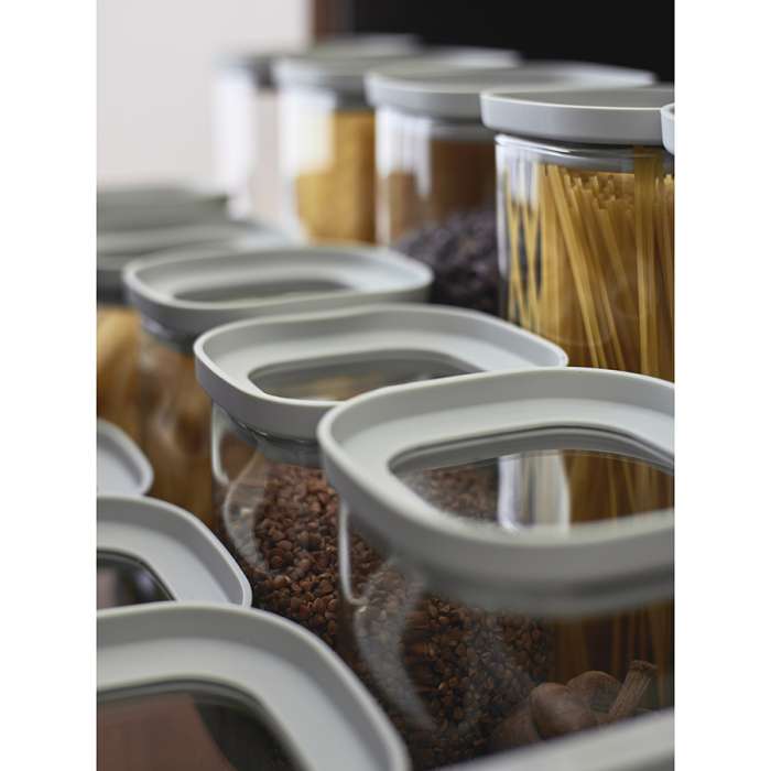 Банка для хранения стеклянная с крышкой, 1,5 л, светло-серая Smart Solutions SS0000234