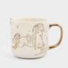 Кружка, 400 мл, с ситом для заваривания, фарфор N/сталь, золотистая, Лошадь/Звезда, Horse ANNA LAFARG ANLAF-EL2201-3