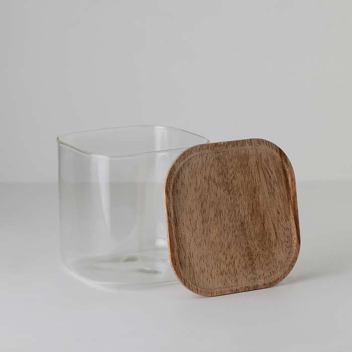 Банка для хранения квадратная glass acacia, 800 мл Smart Solutions SS0000348