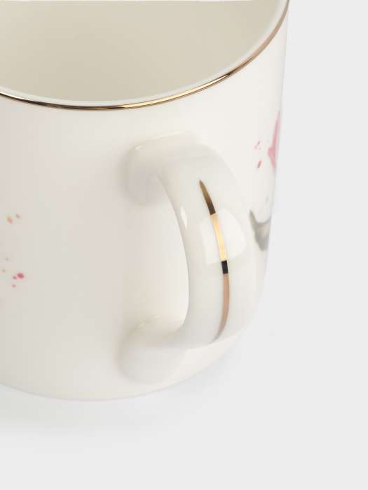 Кружка, 380 мл, фарфор F, белая, с золотистым кантом, Тюльпаны, Giardino ANNA LAFARG ANLAF-TNG160525-1
