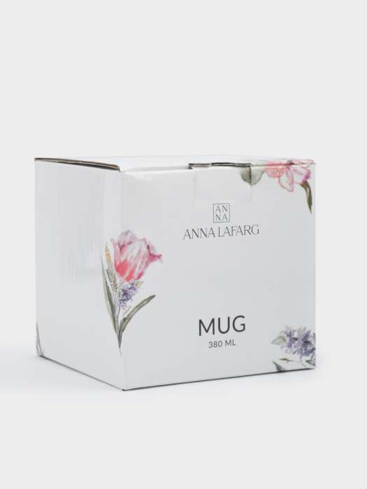 Кружка, 380 мл, фарфор F, белая, с золотистым кантом, Тюльпаны, Giardino ANNA LAFARG ANLAF-TNG160525-1