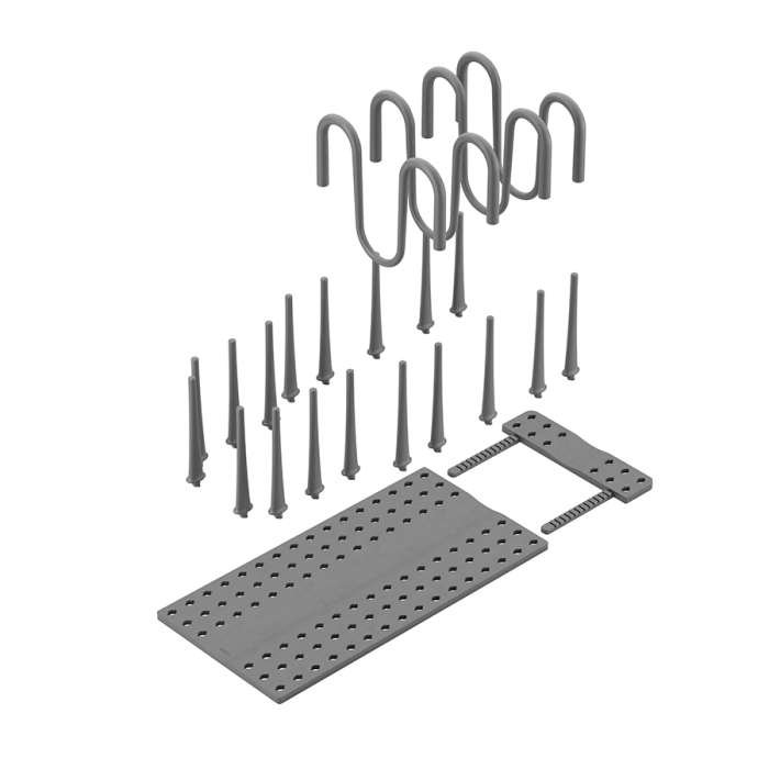 Органайзер для посуды и столовых приборов peggy, 20х55 см, серый UMBRA 1022265-149