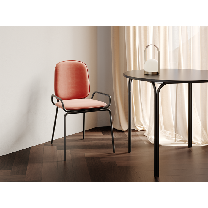 Стул ror, double frame, велюр, черный/темно-красный LATITUDE RORCH2FRBKVLRDRD