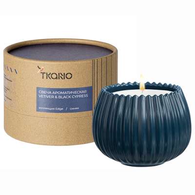 Свеча ароматическая vetiver &amp; black cypress из коллекции edge, синий, 30 ч Tkano TK23-ARO0005