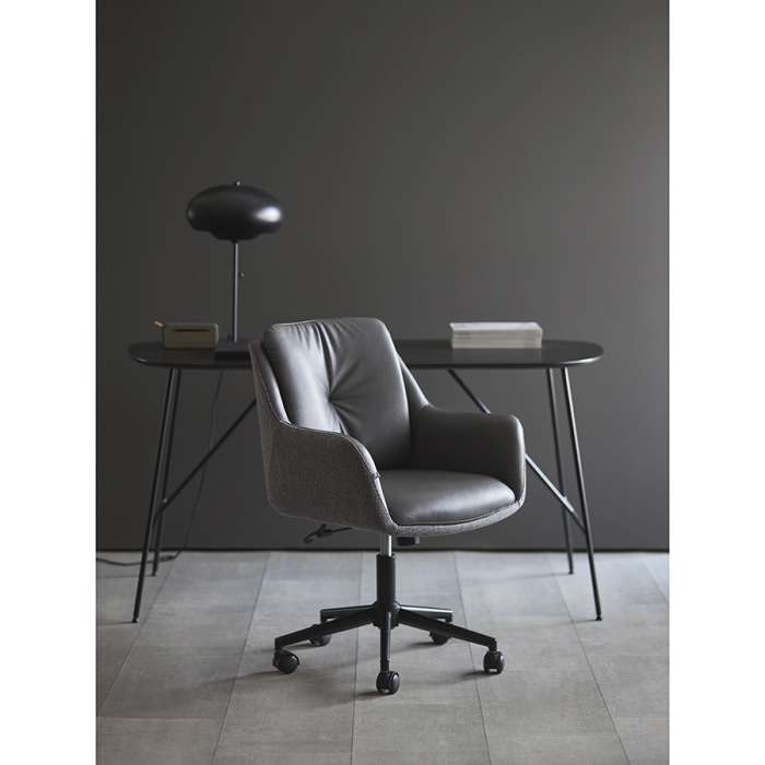 Стул на колесиках allar, экокожа, рогожка, серый Bergenson Bjorn BB0000705