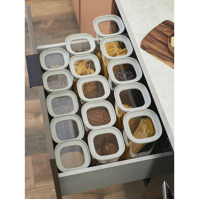 Банка для хранения стеклянная с крышкой, 2 л, светло-серая Smart Solutions SS0000235