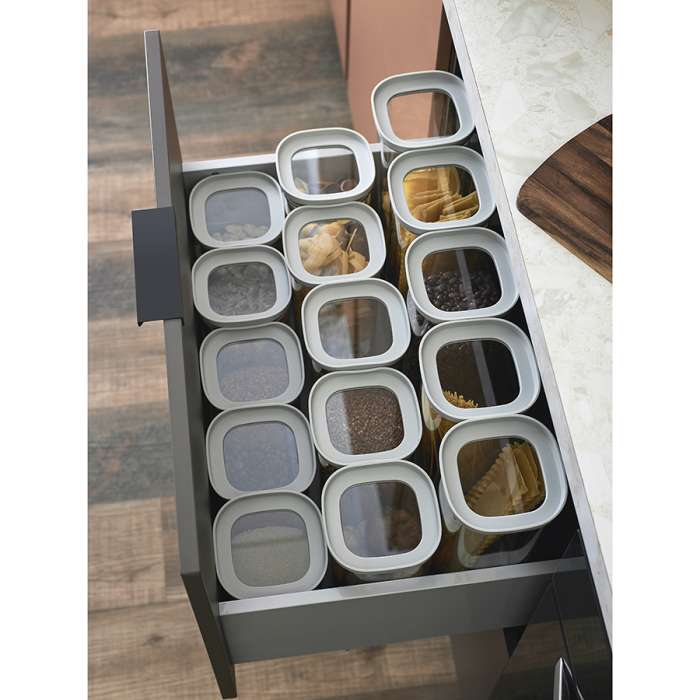 Банка для хранения стеклянная с крышкой, 2 л, светло-серая Smart Solutions SS0000235