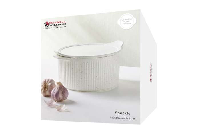 Кастрюля, 3 л, с крышкой, фарфор P, круглая, молочная, в крапинку, Speckle MAXWELL & WILLIAMS MW451-IA0329