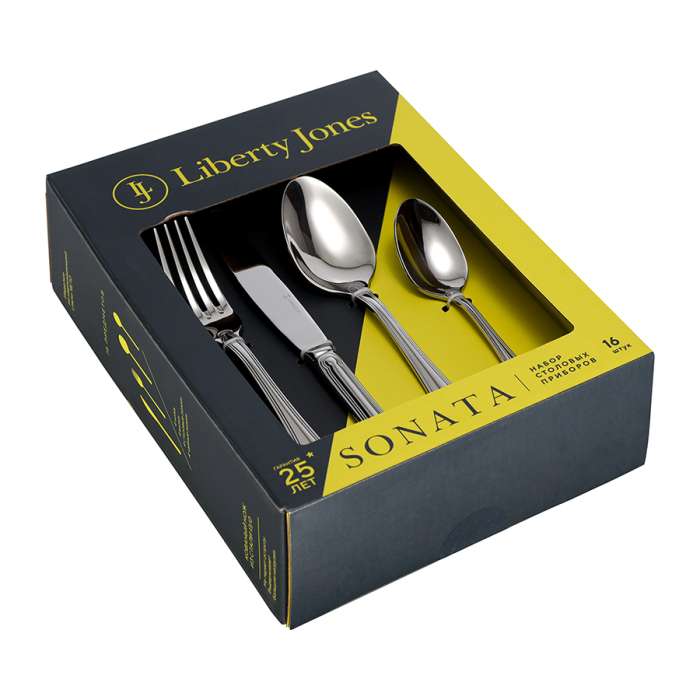 Набор столовых приборов sonata, серебристые, 16 пред. Liberty Jones LJ0000383