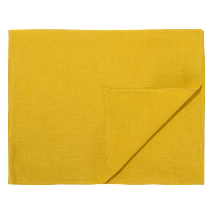 Дорожка на стол из стираного льна горчичного цвета из коллекции essential, 45х150 см Tkano TK22-TR0003