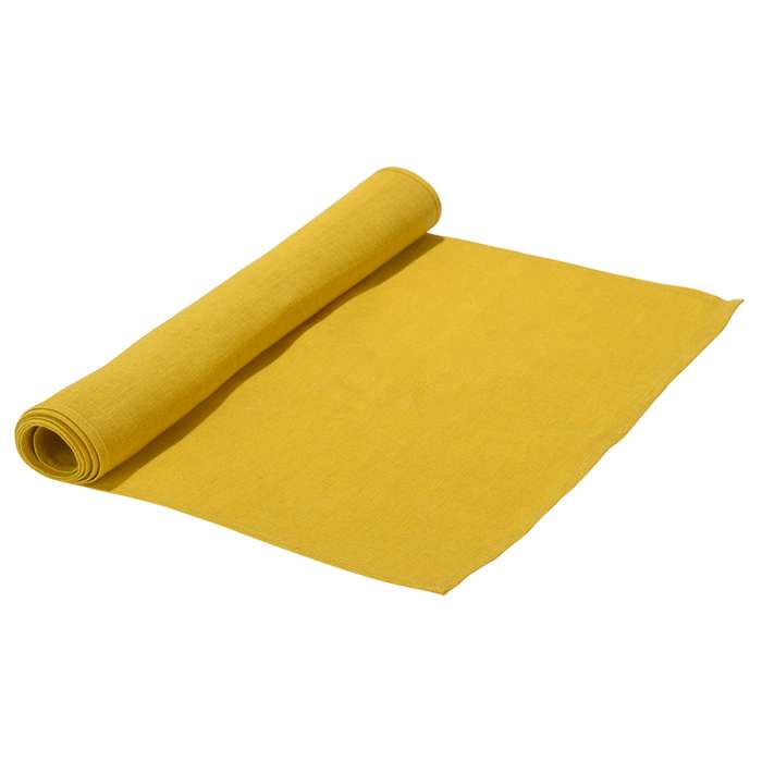 Дорожка на стол из стираного льна горчичного цвета из коллекции essential, 45х150 см Tkano TK22-TR0003