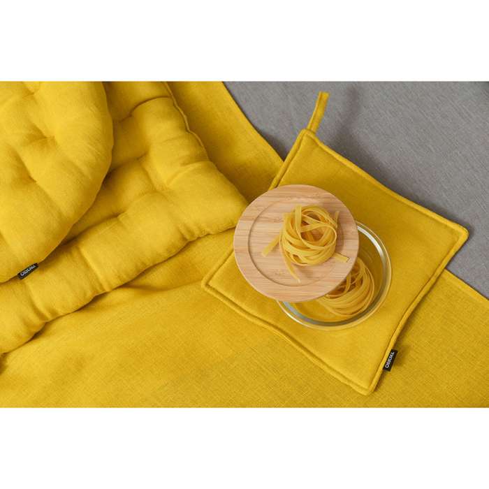 Дорожка на стол из стираного льна горчичного цвета из коллекции essential, 45х150 см Tkano TK22-TR0003