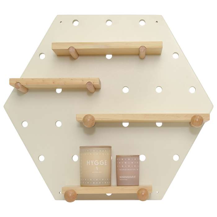 Полка настенная шестиугольная Shely, 43х50 см, белая BERG TL-BB-SFHG-WH-50