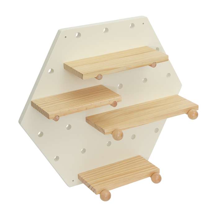 Полка настенная шестиугольная Shely, 43х50 см, белая BERG TL-BB-SFHG-WH-50