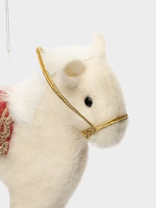 Игрушка елочная, 17 см, пенопласт/полиэстер, молочно-красная, Лошадка, New year ANNA LAFARG ANLAF-1101