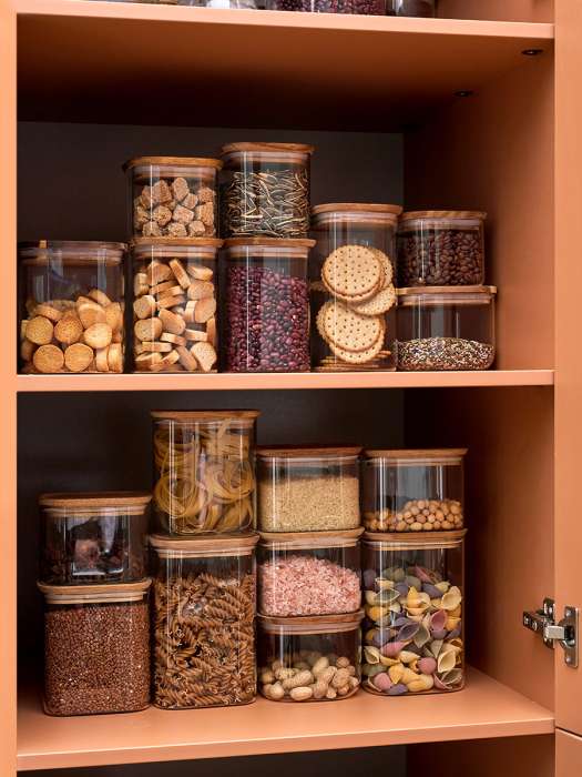 Банка для хранения квадратная glass acacia,1 л Smart Solutions SS0000345