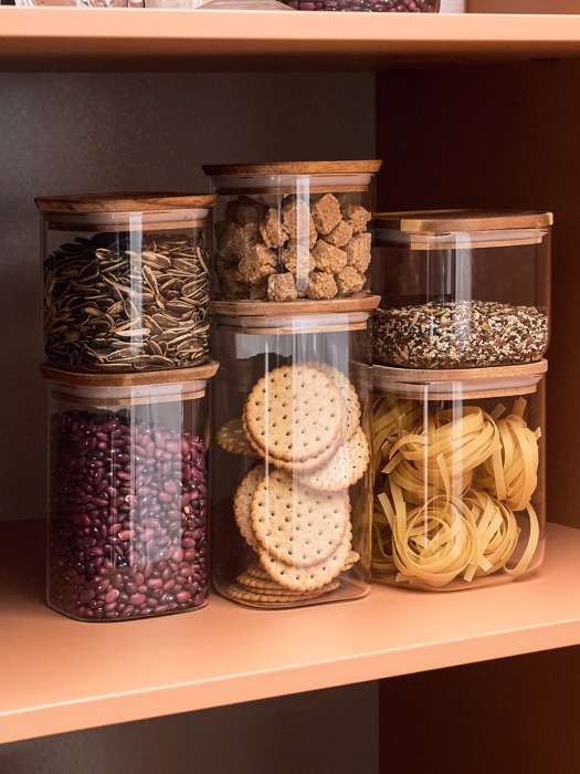 Банка для хранения квадратная glass acacia,1 л Smart Solutions SS0000345