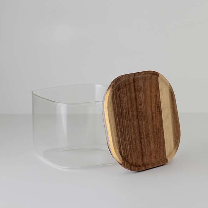 Банка для хранения квадратная glass acacia,1 л Smart Solutions SS0000345