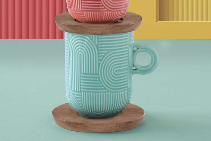 Набор из 2-х кружек Радуга, мятная и морская волна, 0,35 л EASY LIFE EL-R1780/TLO1