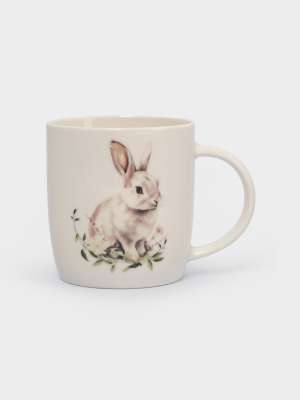 Кружка, 360 мл, фарфор N, белая, Кролик в цветах, Bunny ANNA LAFARG ANLAF-MJ25-08264