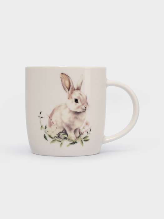 Кружка, 360 мл, фарфор N, белая, Кролик в цветах, Bunny ANNA LAFARG ANLAF-MJ25-08264