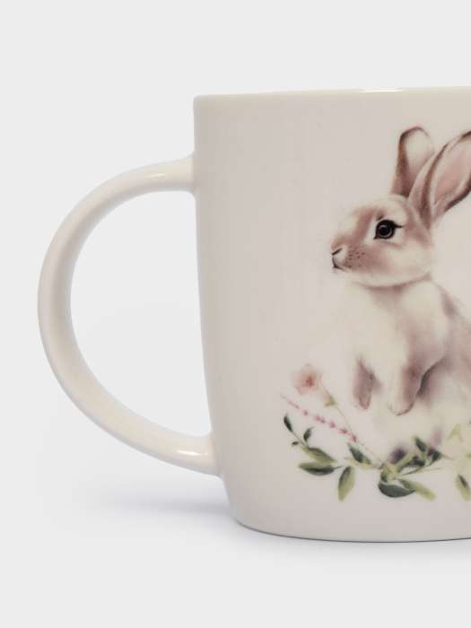 Кружка, 360 мл, фарфор N, белая, Кролик в цветах, Bunny ANNA LAFARG ANLAF-MJ25-08264