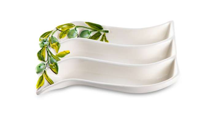 Менажница для оливок Оливки 19х14 см, керамика EDELWEISS EDW-0418V