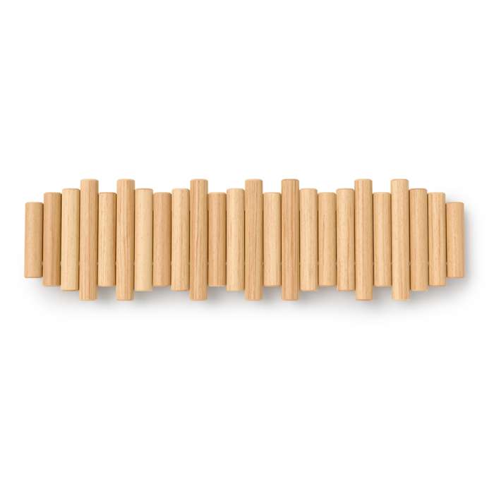 Вешалка настенная picket, 61 см, 8 крючков, натуральное дерево UMBRA 1023554-390